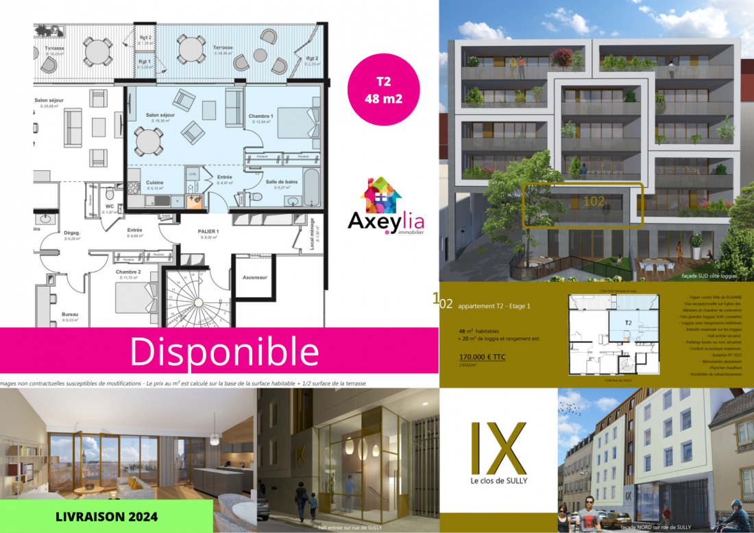 Vente Appartement 48m² 2 Pièces à Roanne (42300) - Réseau Expertimo