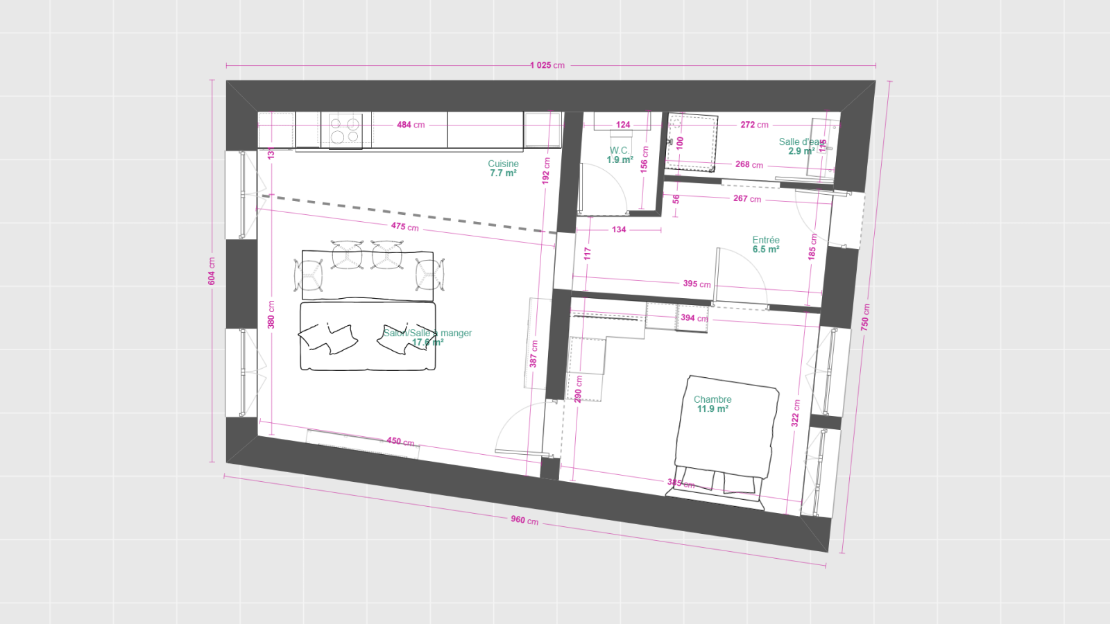 Appartement 2 pièces 50 m² · à Étampes · 50,3 m² · 123 000 €