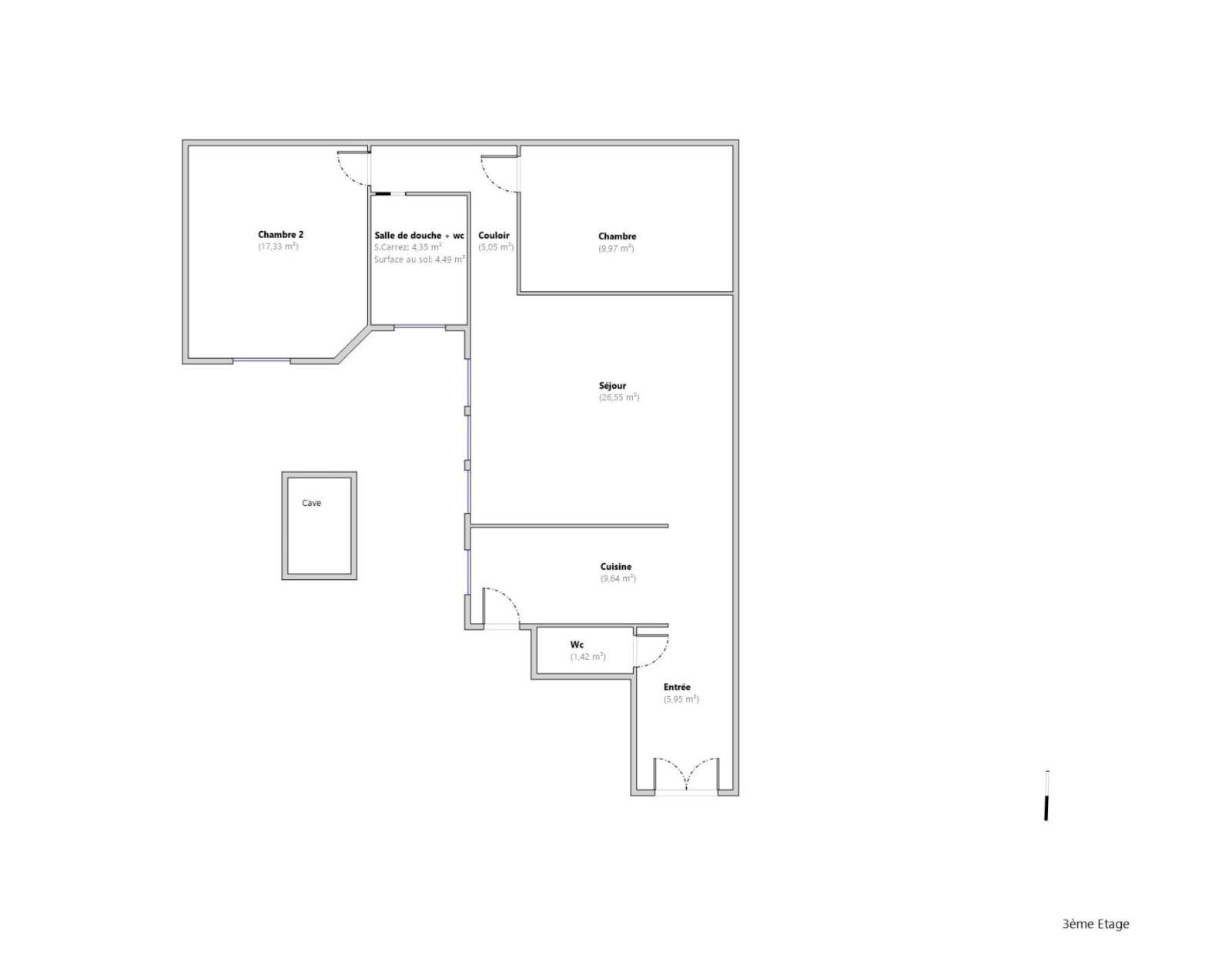 Appartement 3 pièces 80 m² · à Paris · 80,3 m² · 948 000 €