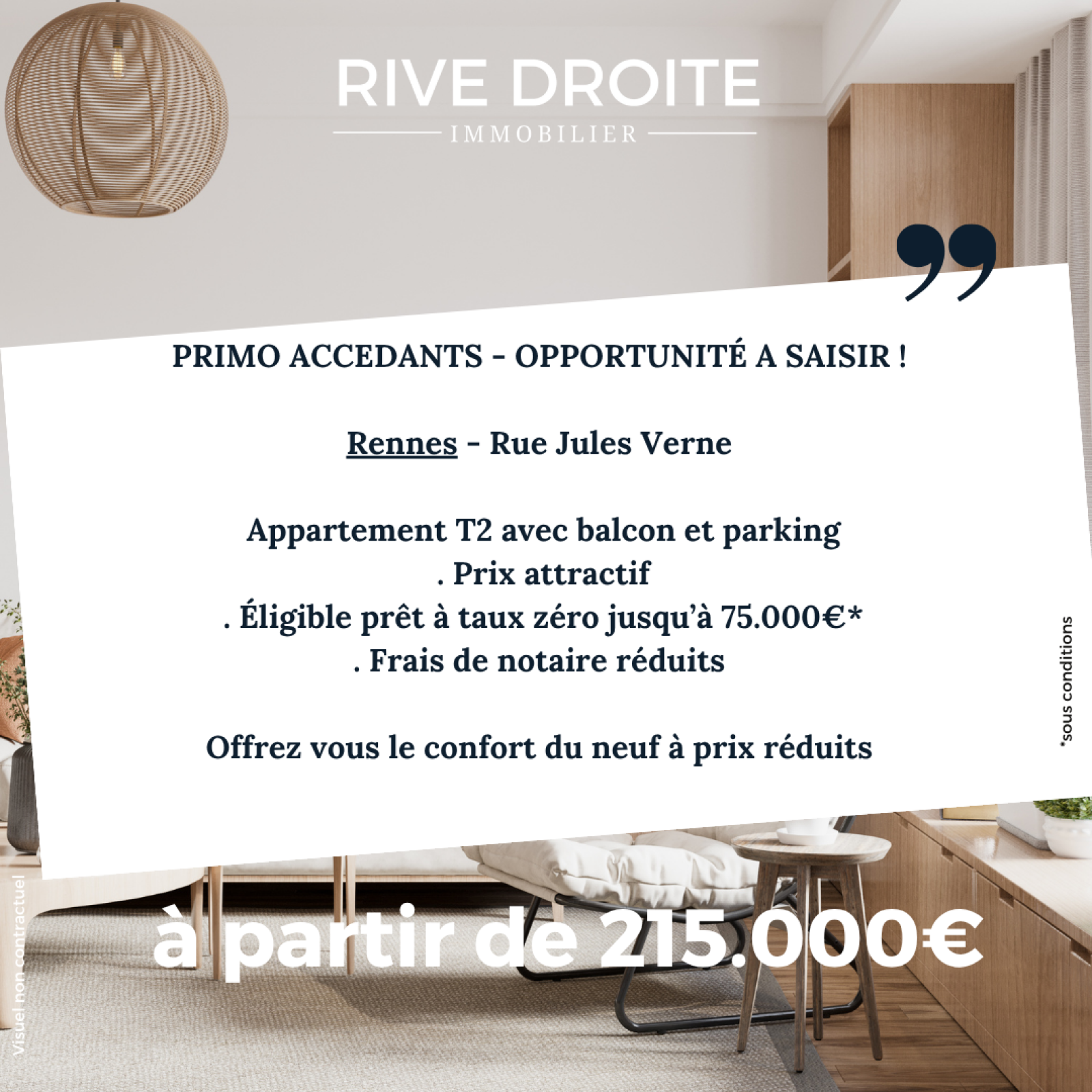 Appartement 2 pièces 40 m² · à Rennes · 40 m² · 215 000 €