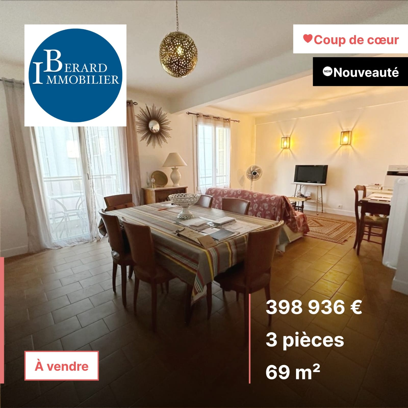 Vente Appartement 69m² 3 Pièces à Nice (06000) - Réseau Expertimo