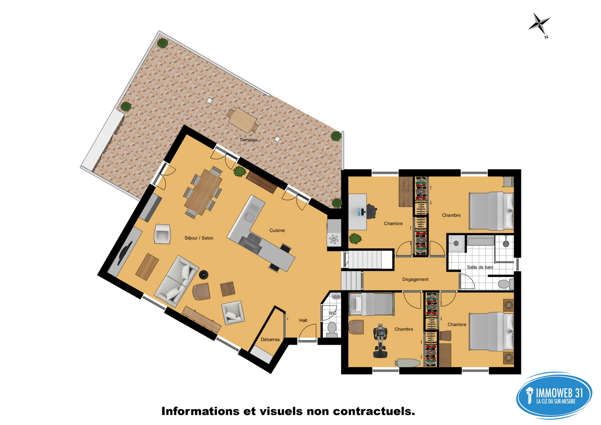 Plan de maison moderne sur mesure à DREMIL LAFAGE (31)