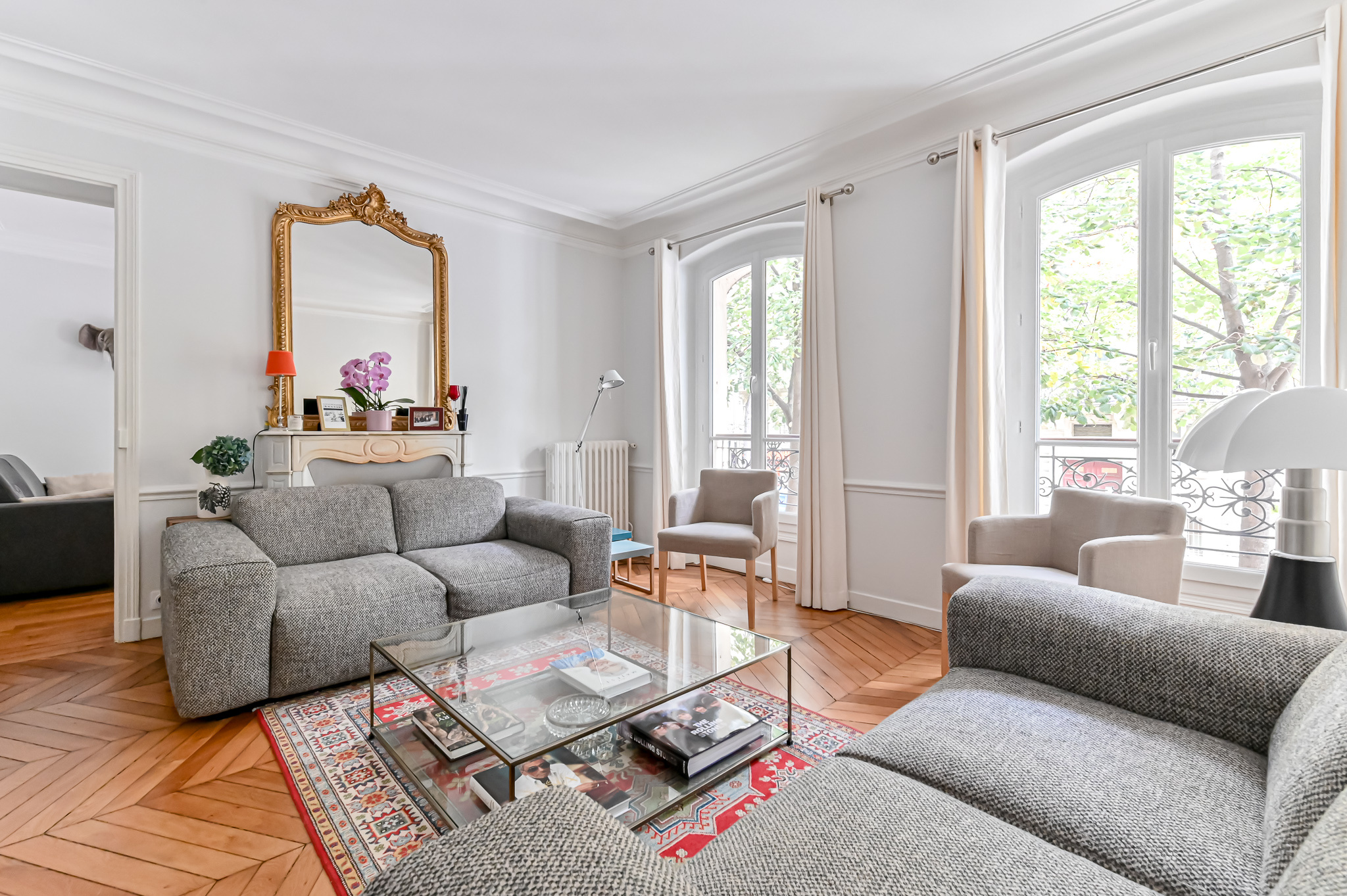 Appartement Rue Custine Paris 18 — séjour rénové