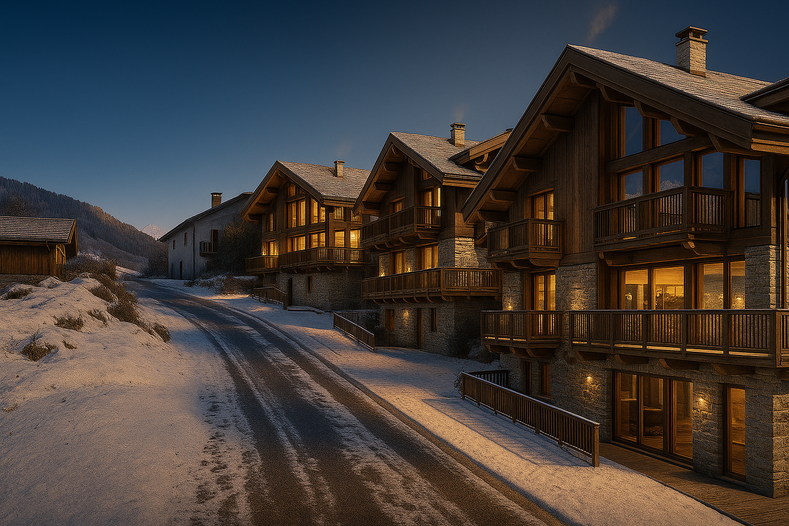 TERRAIN avec Permis 3 CHALETS LUXE